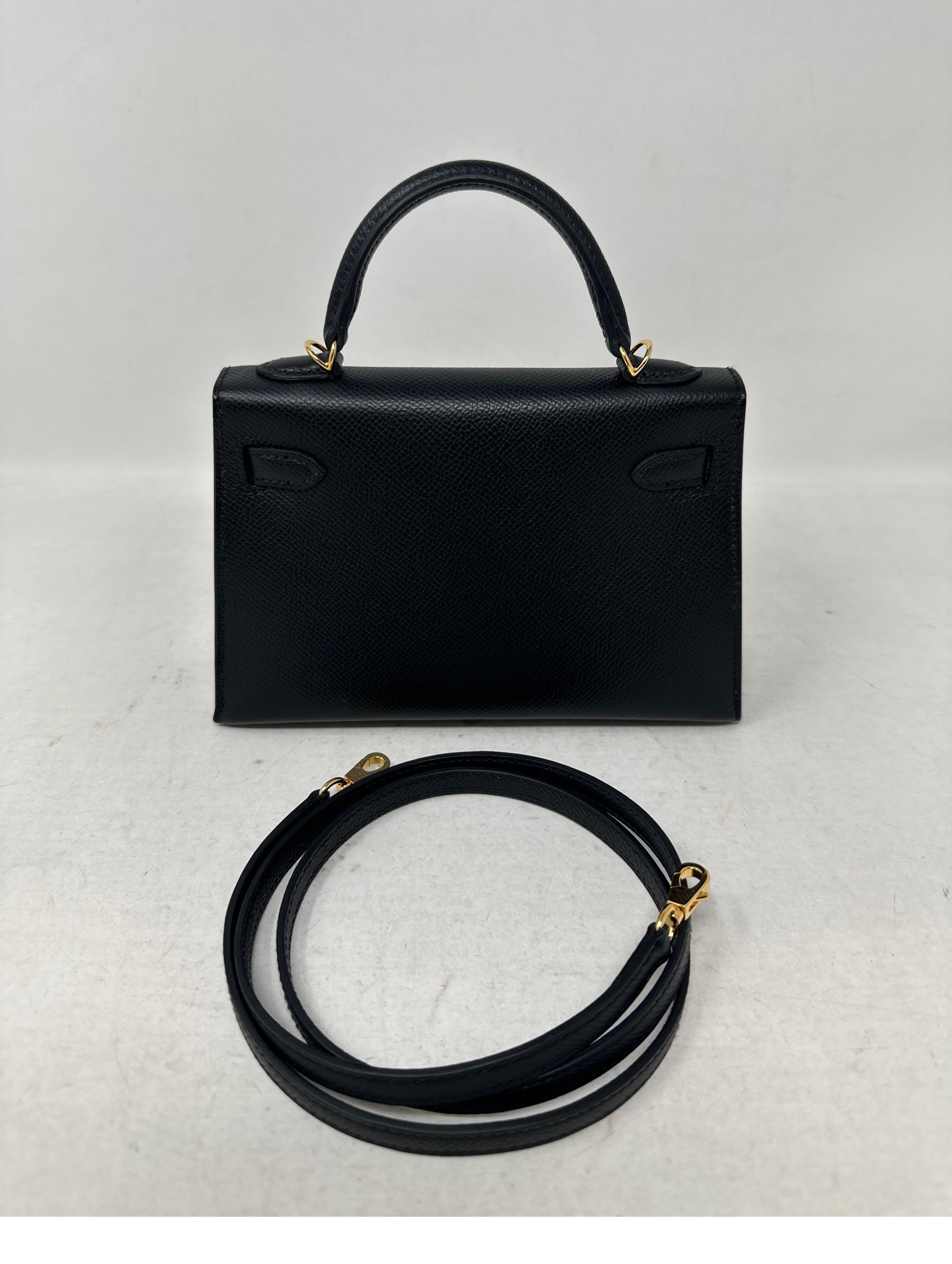Hermes Black Mini Kelly Bag  In New Condition In Athens, GA