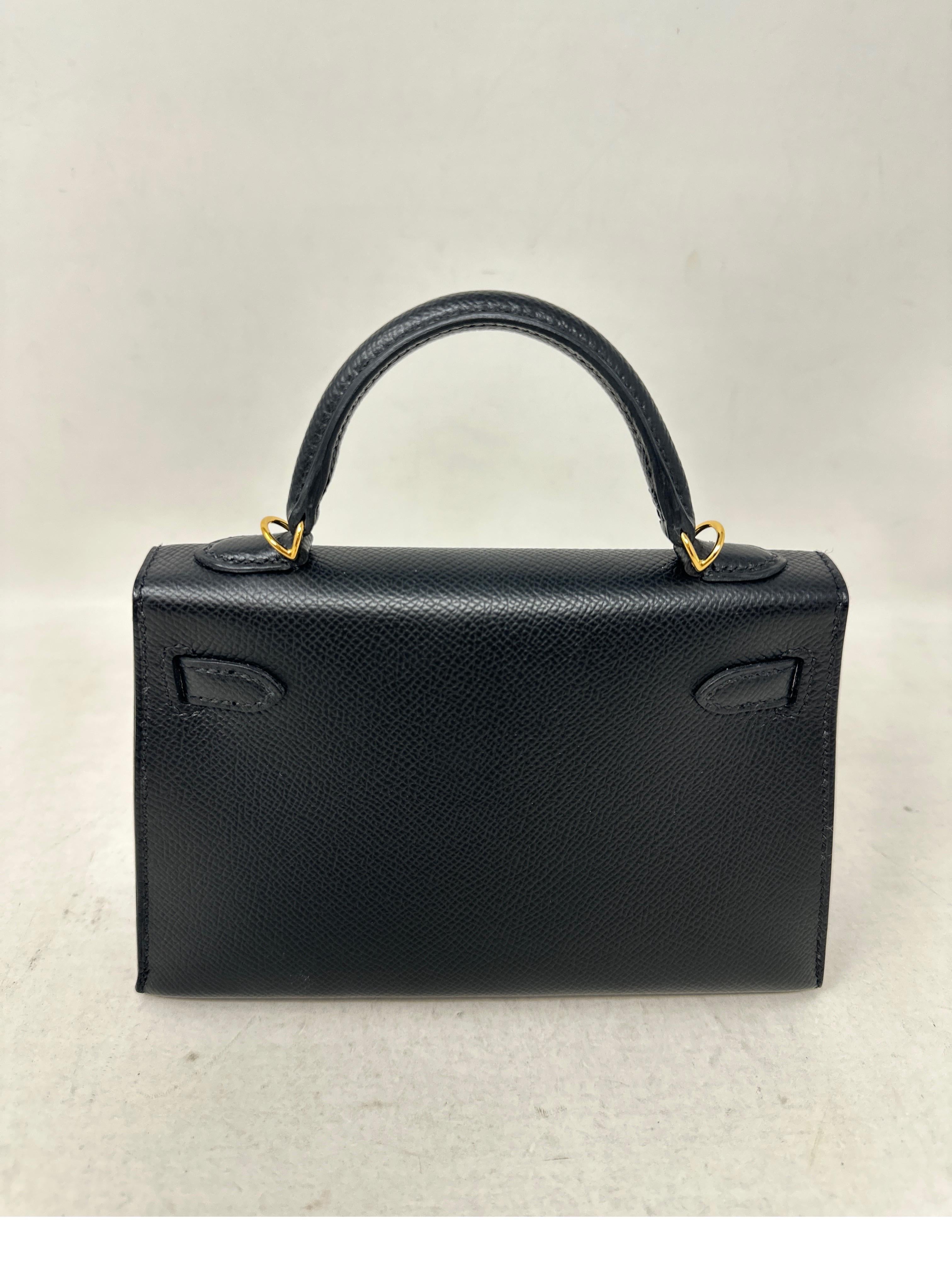 Women's or Men's Hermes Black Mini Kelly Bag 