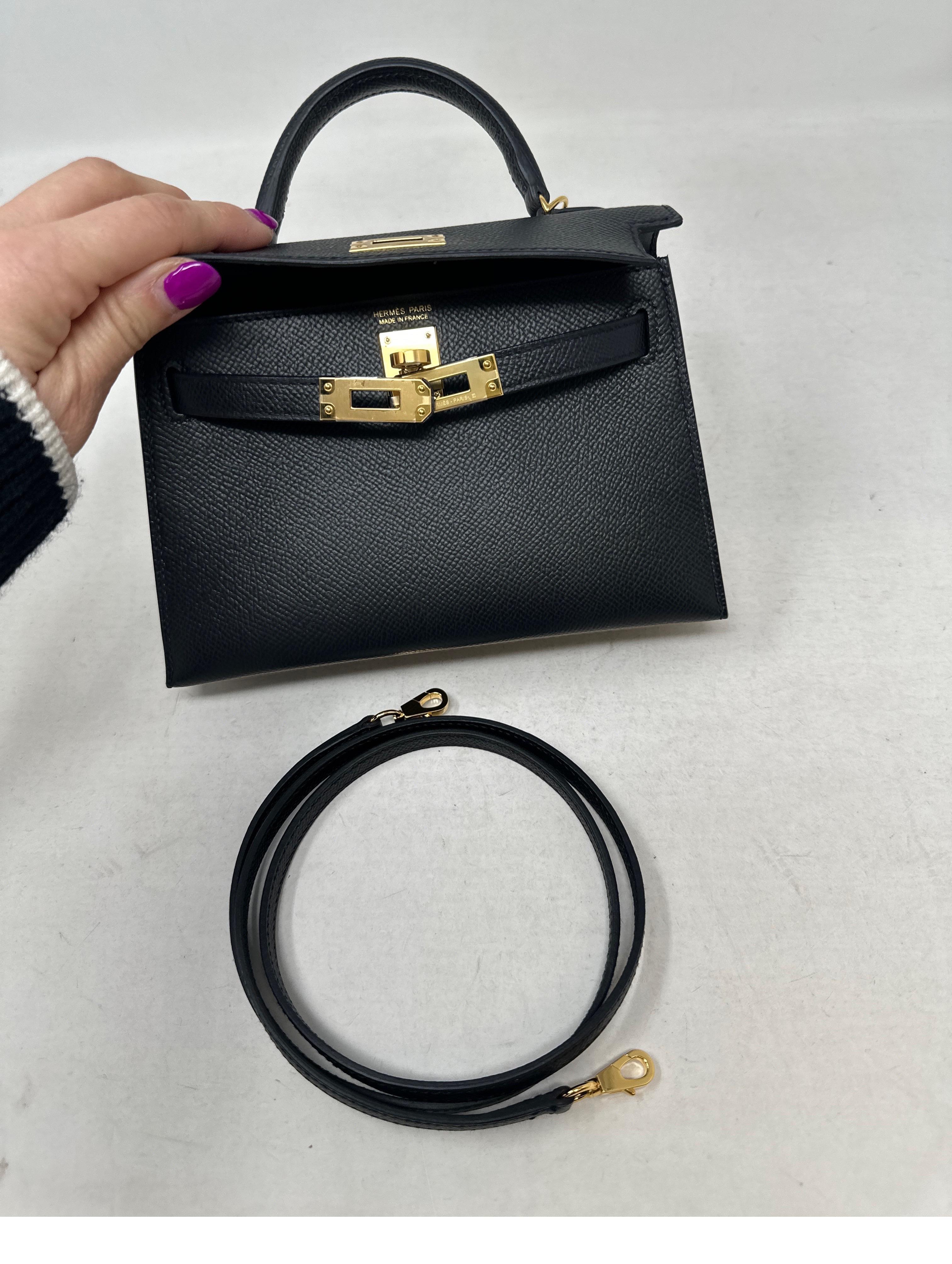 Hermes Black Mini Kelly Bag  1