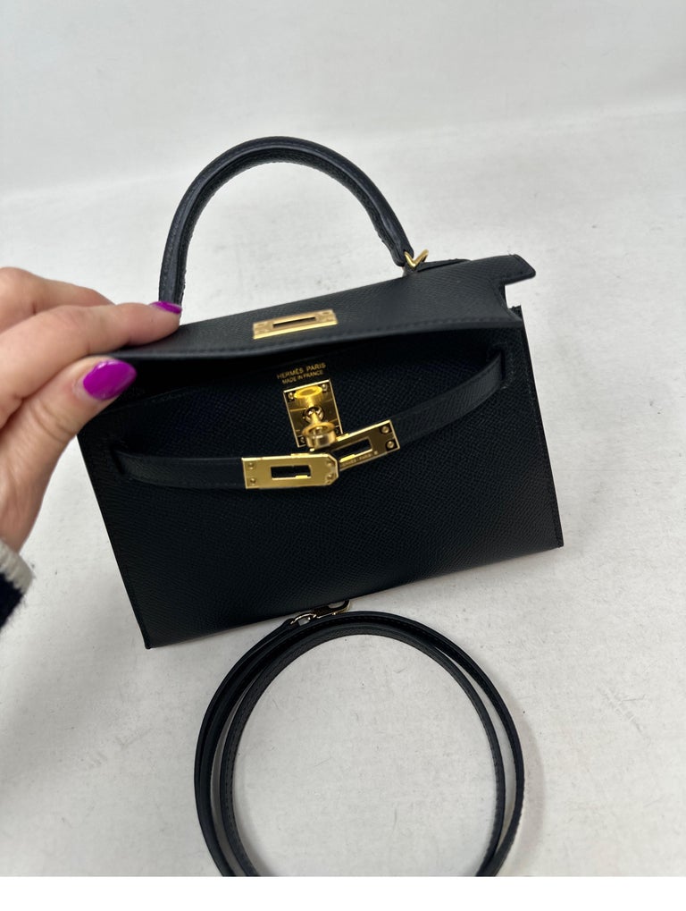 Hermes Black Mini Kelly Bag For Sale at 1stDibs