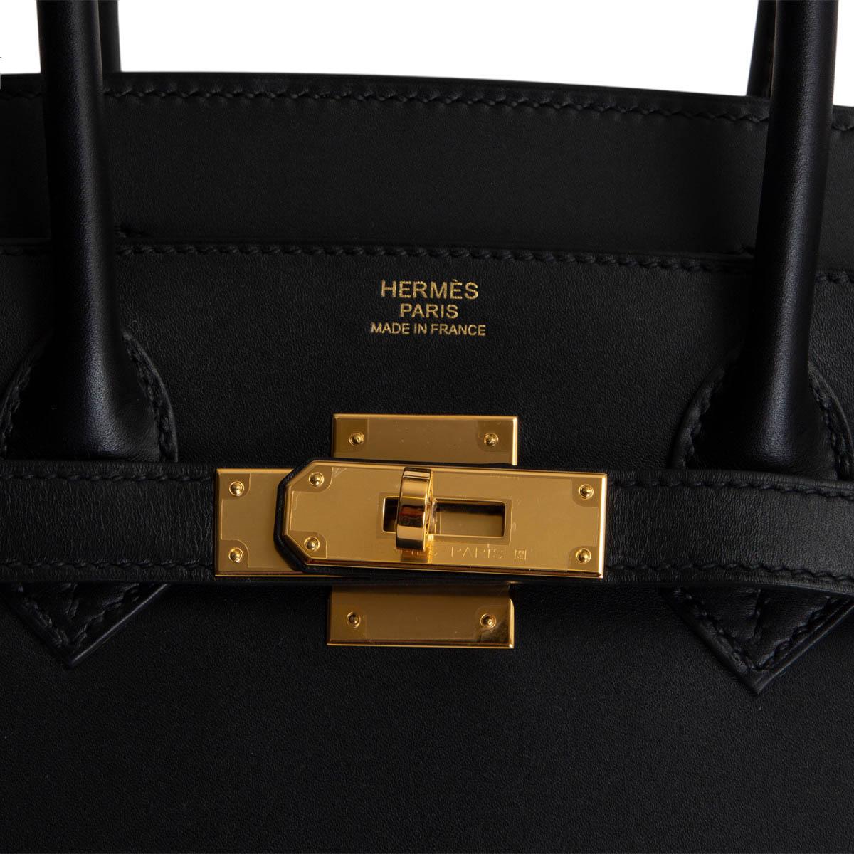 Women's HERMES black Monsieur leather BIRKIN 30 SELLIER Tote Bag w Gold Hardware