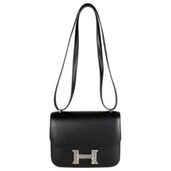 Hermès Black Monsieur & Salvator Lizard Constance 18 PHW