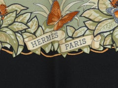 Hermes Black & Multicolor Jaguar Print Scarf