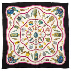 Hermes Black & Multicolor Qu'importe le Flacon Silk Scarf