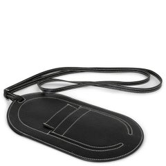 HERMES black Mysore leather IN-THE-LOOP PHONE TO GO GM Case Holder