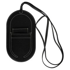 HERMES black Mysore leather IN-THE-LOOP PHONE TO GO GM Case Holder
