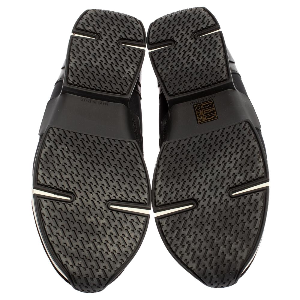 Hermés Black Neoprene and Leather Run Sneakers Size 42.5 In Good Condition In Dubai, Al Qouz 2