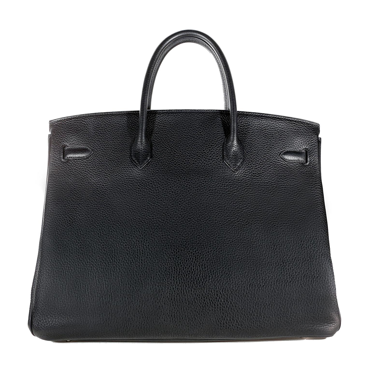 Hermès Black Noir Togo 40 cm Birkin Bag In Excellent Condition In Palm Beach, FL