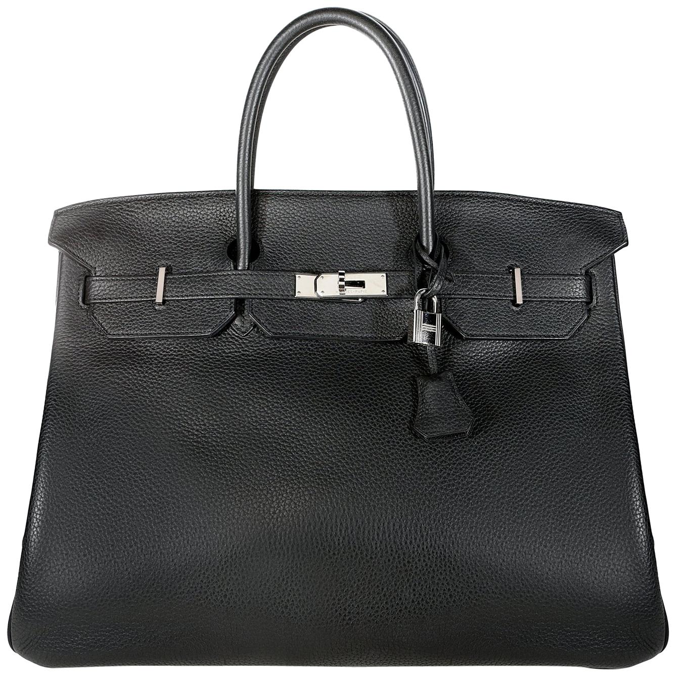 Hermès Black Noir Togo 40 cm Birkin Bag