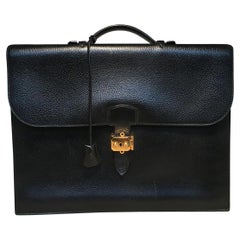 Hermes Black Noir Togo Sac a Depeches 41