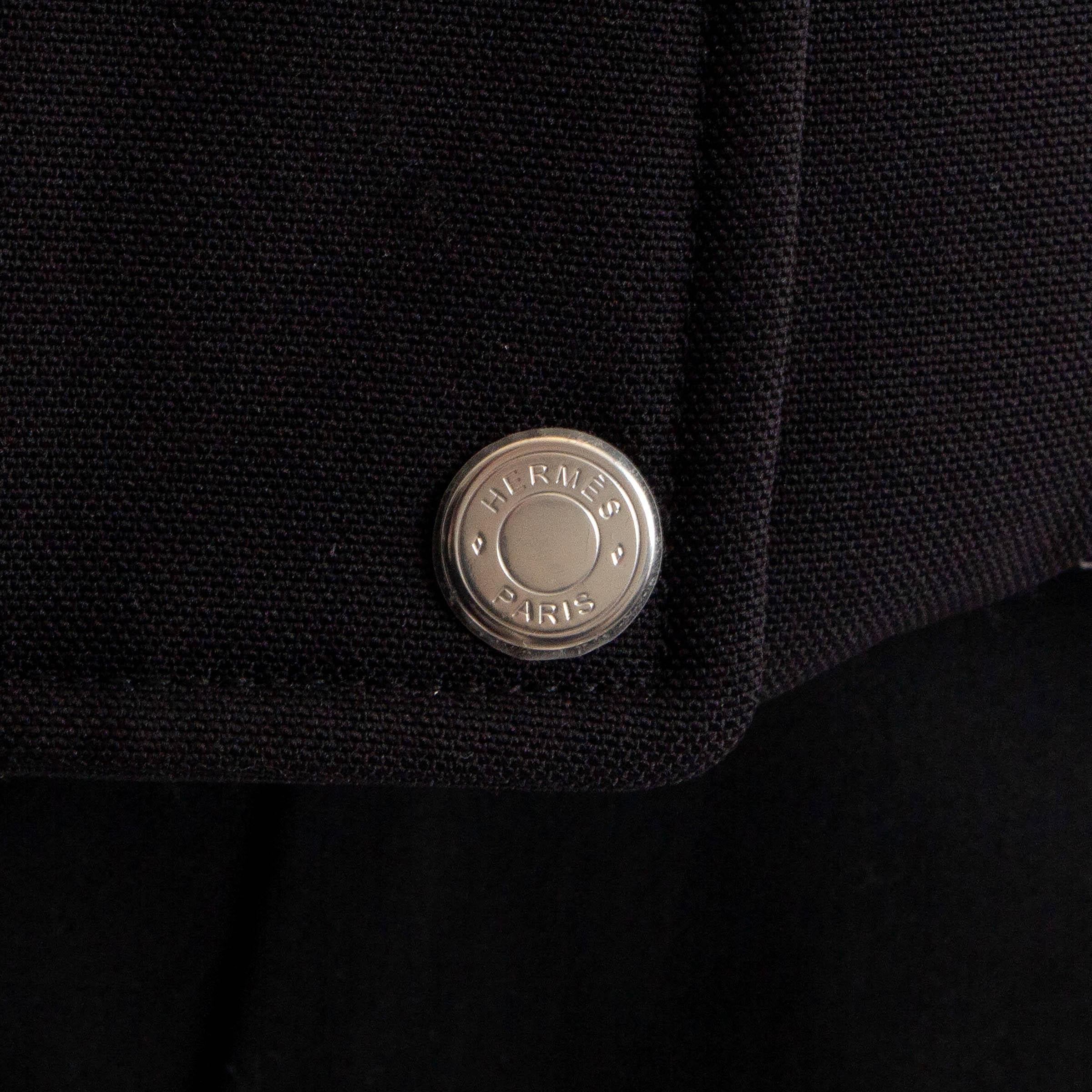 HERMES black nylon 2024 CHEVRON QUILTED CROPPED Puffer Jacket 38 S 4