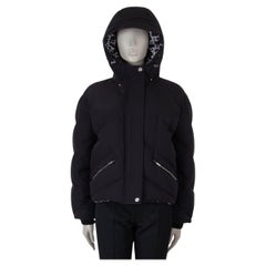 HERMES black nylon 2024 CHEVRON QUILTED CROPPED Puffer Jacket 38 S