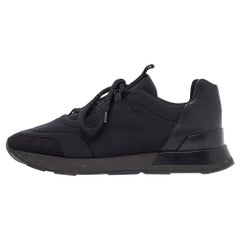 Hermes Black Nylon and Suede Buster Sneakers Size 41.5