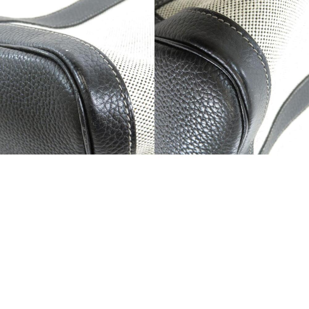 Hermes Black/Off White Toile and Negonda Leather Garden Party Bag 1