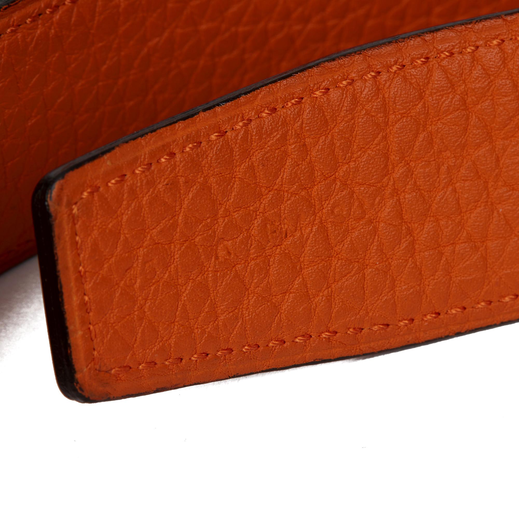 Women's Hermès BLACK & ORANGE LEATHER CONSTANCE BELT BUCKLE & REVERSIBLE LEATHER STRAP