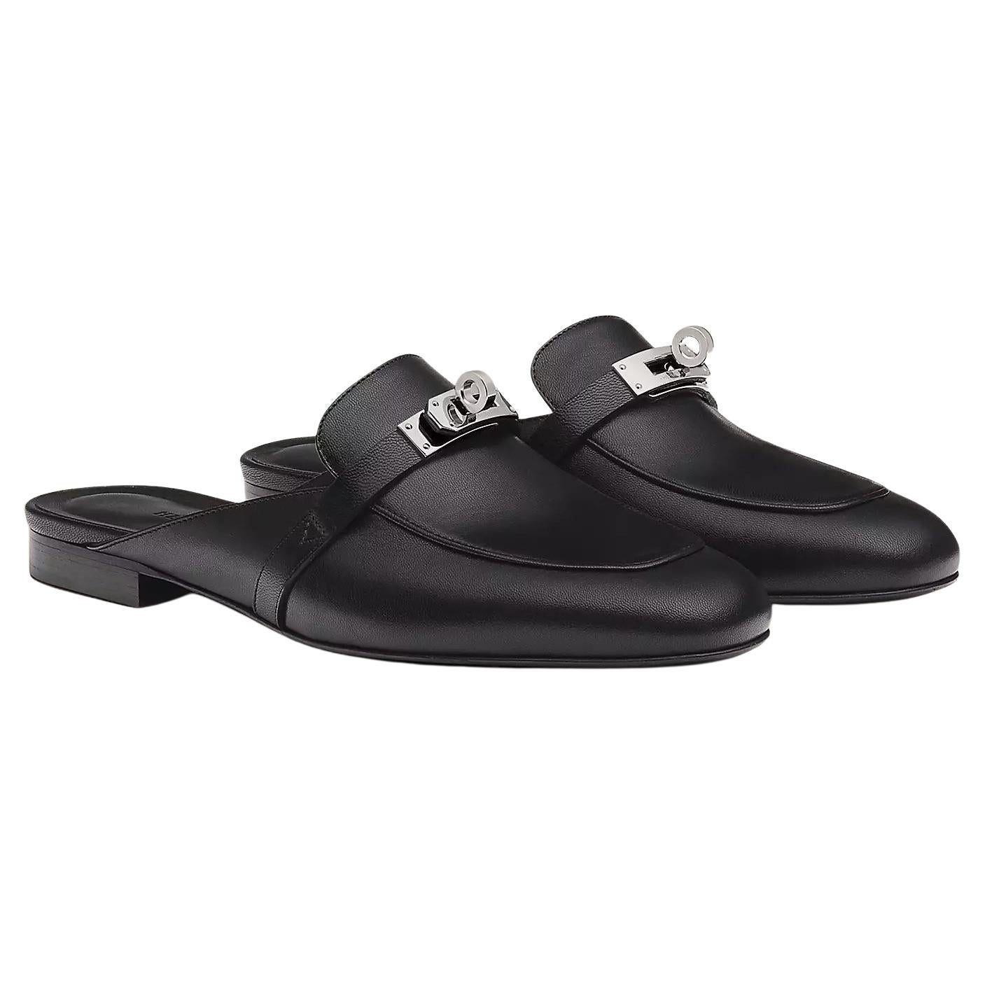Hermes Black Oz mule Size 38 For Sale at 1stDibs hermes oz mule, oz