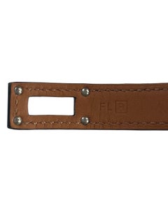 Hermes Black/Palladium Kelly Double Tour Bracelet sz XS