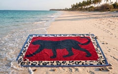 Serviette de plage en éponge « Black Panther » d'Hermès