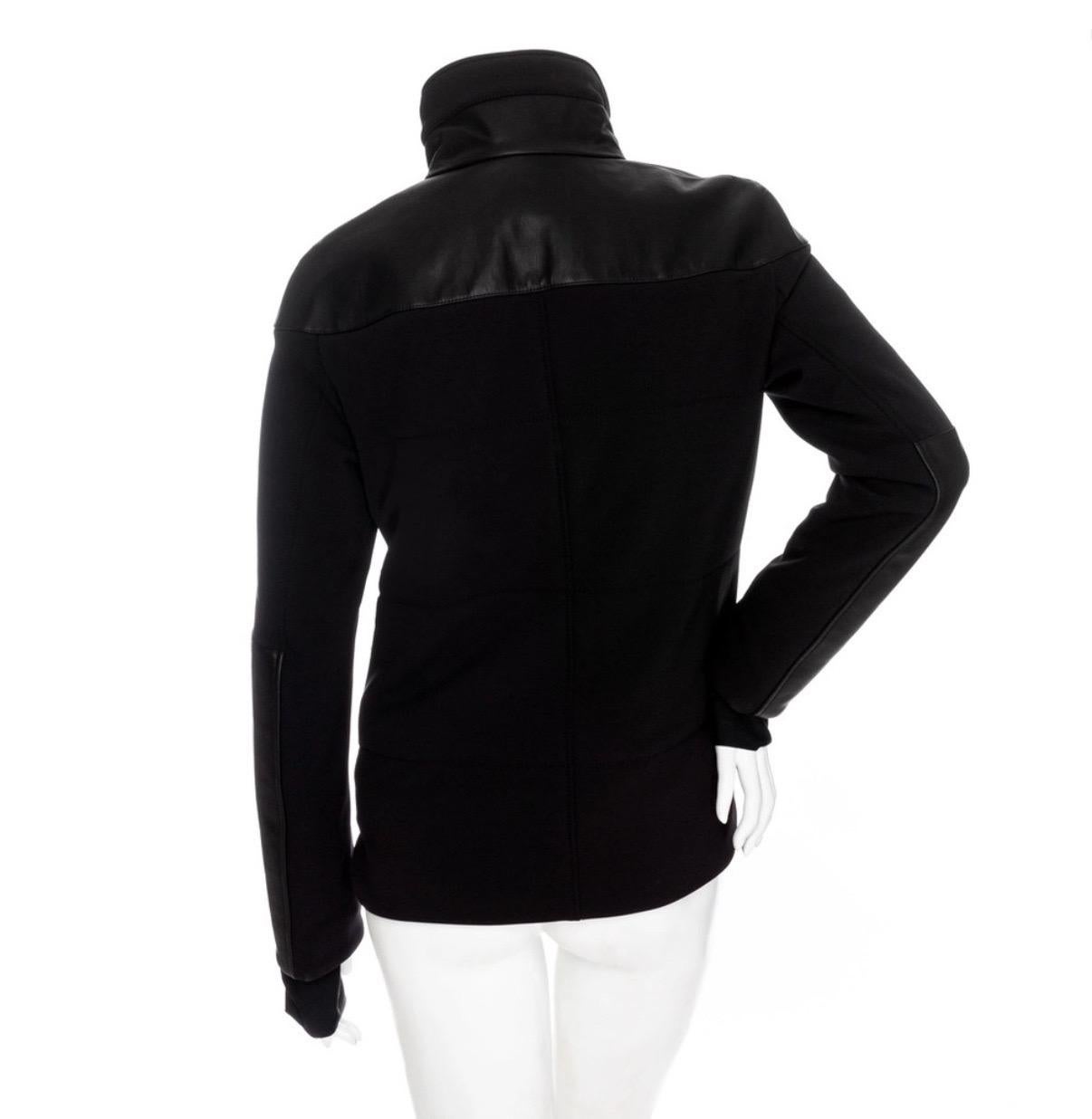 Women's Hérmes Black Polyamide-Blend Waterproof Paneled Ski Jacket Fall2013 For Sale