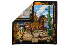Hermès Black Pony Express Silk Scarf