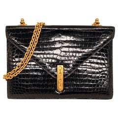 Hermès Black Porosus Crocodile Alcazar Top Handle Shoulder Bag, 1980.