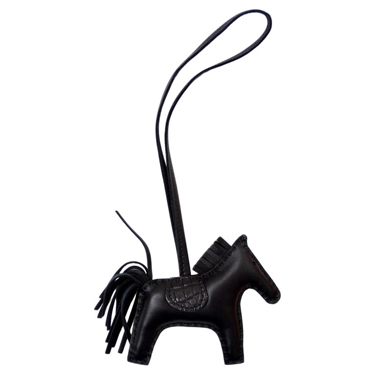 Hermès Black Pourpre Grigri Horse Rodeo Bag Charm PM For Sale at 1stDibs