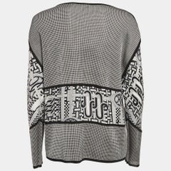 Hermes Black Printed Silk and Silk Knit Mosaique du Faubourg Top M