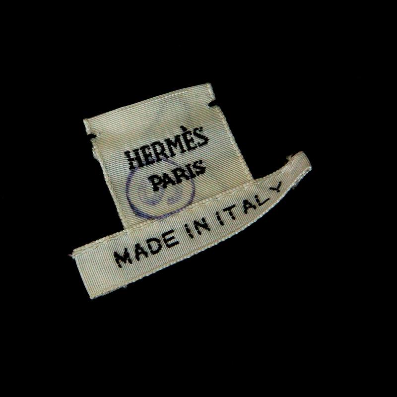 Hermes Black Printed Silk Paneled Cashmere Sweater S 1