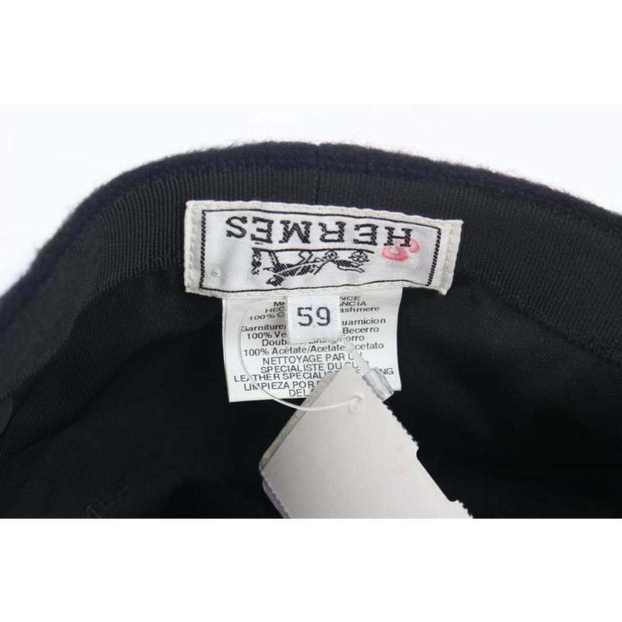 Hermès Black Qlub Cashmere Cap 32hz1009 Hat For Sale 5