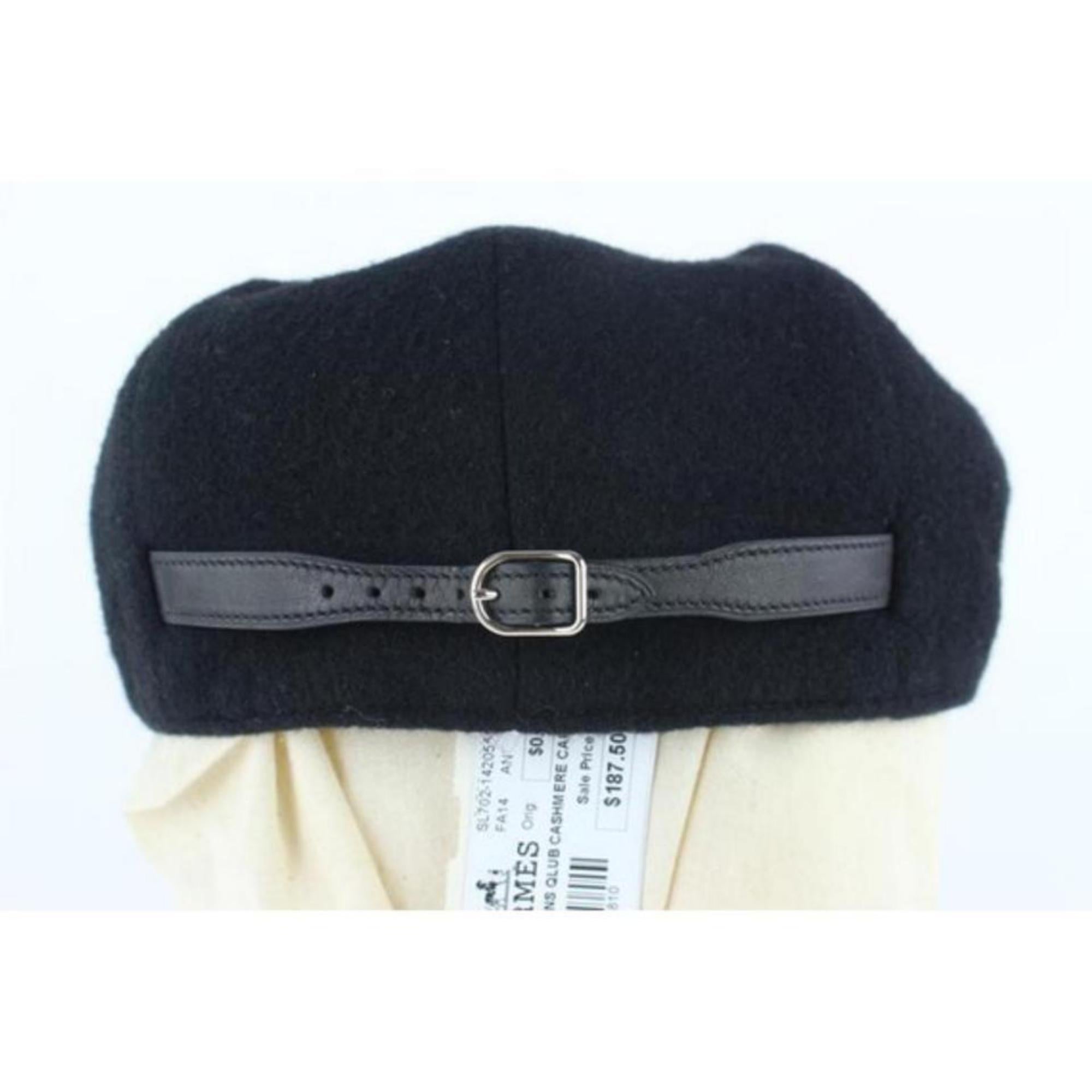 Hermès Black Qlub Cashmere Cap 32hz1009 Hat For Sale 6