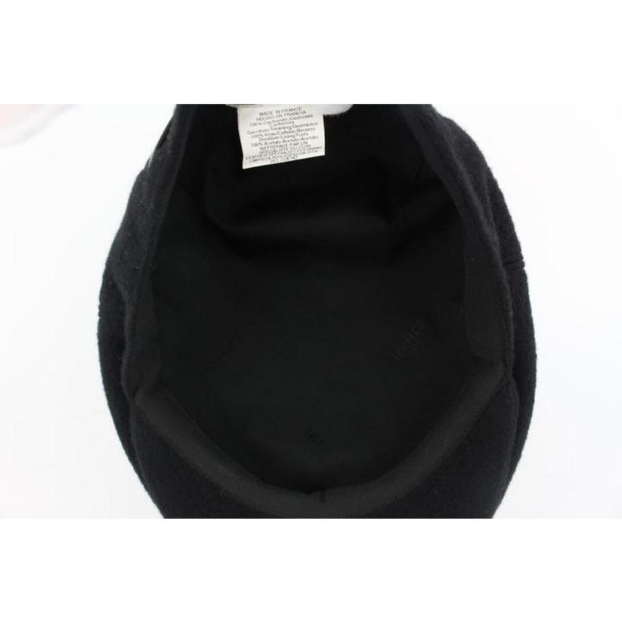 Men's Hermès Black Qlub Cashmere Cap 32hz1009 Hat For Sale