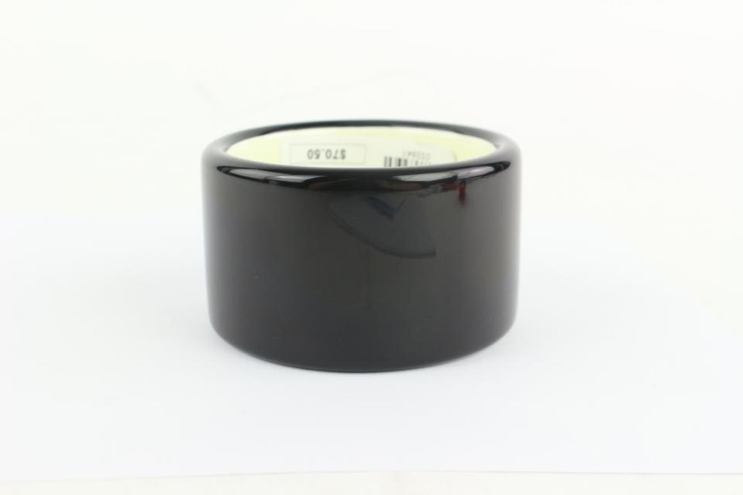 Hermès Black (Rare) Ultra Extra Wide Enamel Assam Bangle 53hz1009 Bracelet For Sale 2