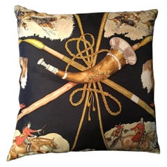 Used Hermes Black Red Gold Dog Home Decorative Couch Chair Throw Pillow