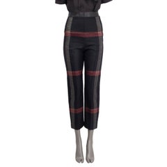 HERMES black red wool 2020 PLAID Pants 34 XXS