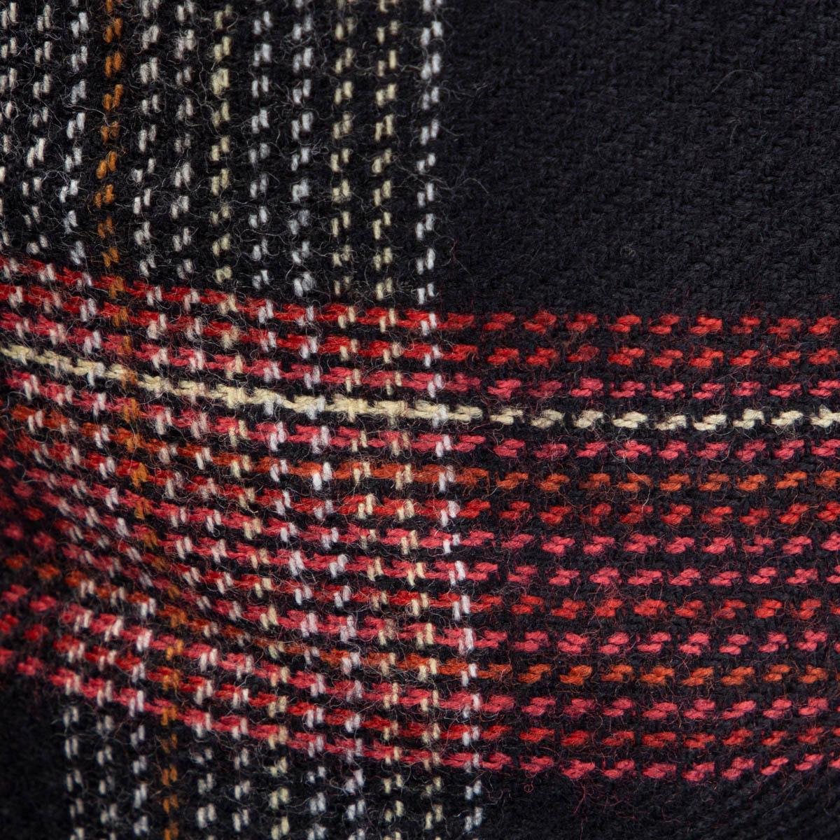 HERMES black red wool 2020 PLAID Pants 34 XXS In New Condition For Sale In Zürich, CH