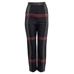 HERMÈS - Pantalon en laine rouge noir et noir 2020 - PLAID - 34 XXS