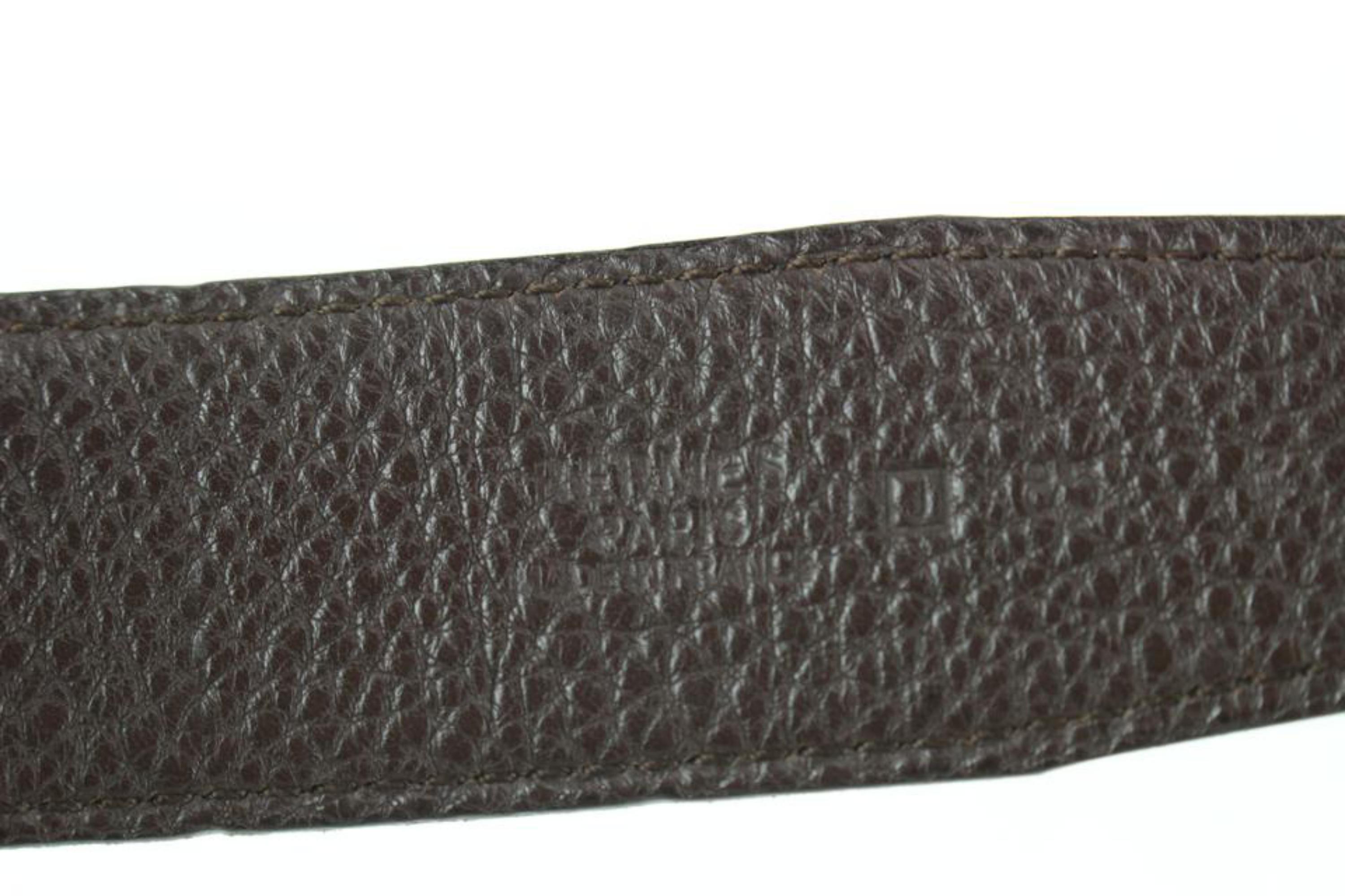 Hermès Black Reversible H Logo Belt Kit Silver 57h816s For Sale 5