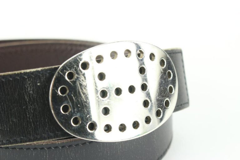 HERMES Perforated Leather with Studded “H” Adjustable Belt Hermes Brown Perforated Leather Figure Belt 90 CM Hermes | TLC main image 3
