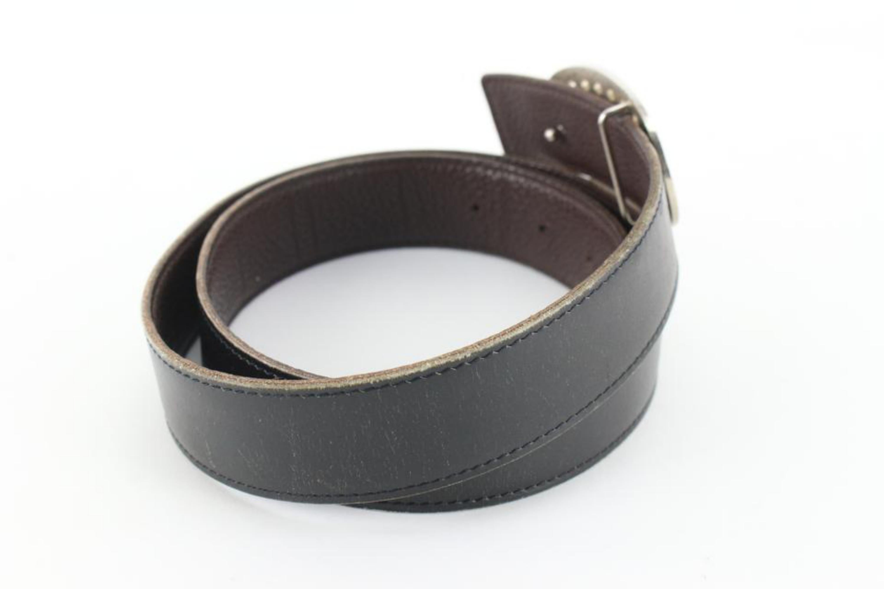 Men's Hermès Black Reversible H Logo Belt Kit Silver 57h816s For Sale