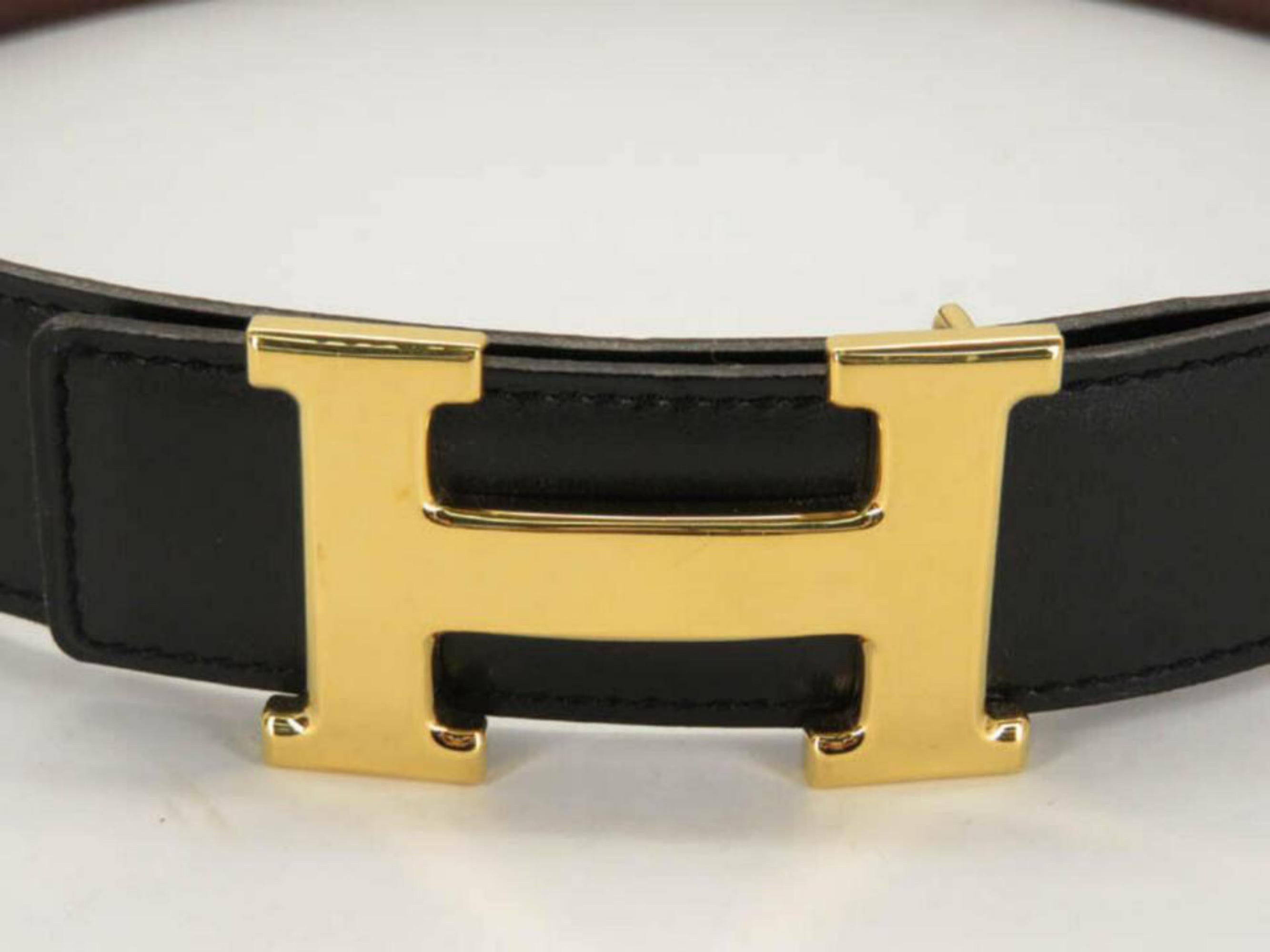 Hermès Black Reversible H Logo Kit 870256 Belt 1