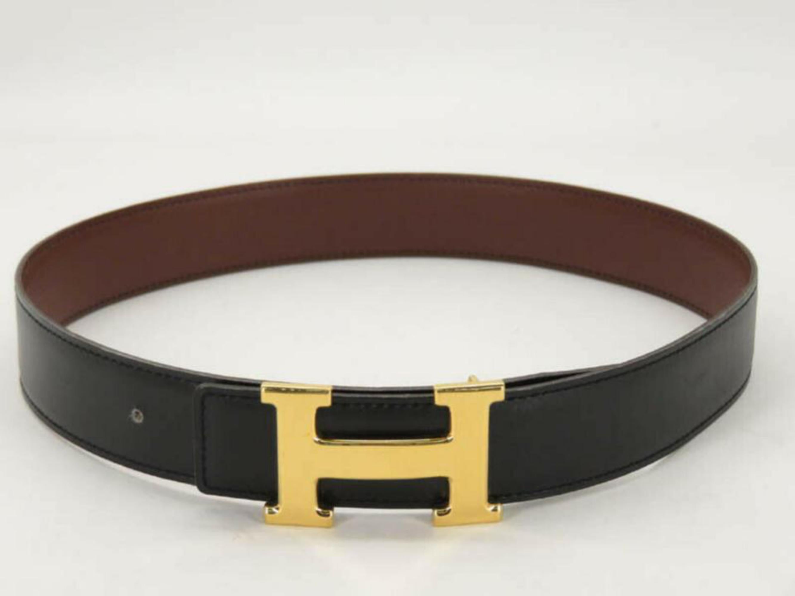 Hermès Black Reversible H Logo Kit 870256 Belt 2
