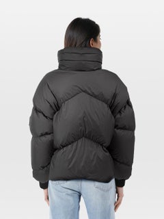 Hermès Black Rib Knit Trim Puffer Jacket Size XS