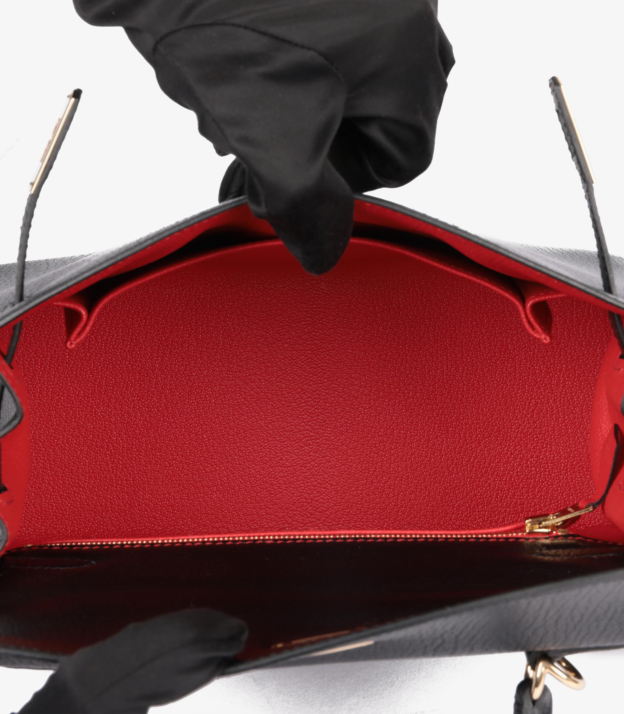 Hermès Black & Rouge De Coeur Chevre Mysore Leather HSS Special Order Kelly 25cm For Sale 4