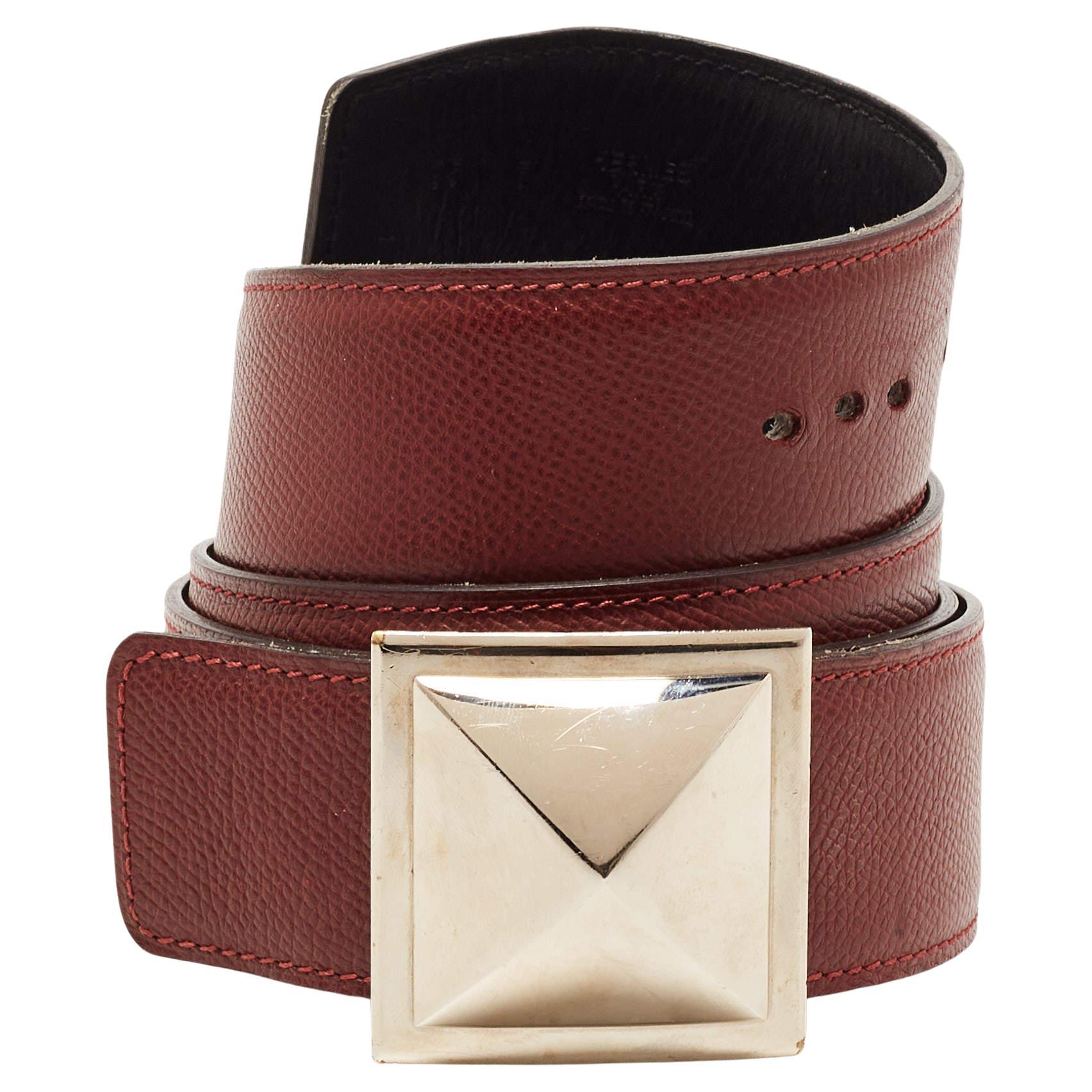 Leather belt with turn lock instead of buckle (inspired by Hermes