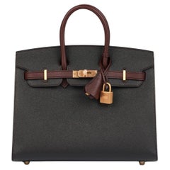 Hermès Black & Rouge H Epsom Leather HSS Special Order Birkin 25cm Sellier