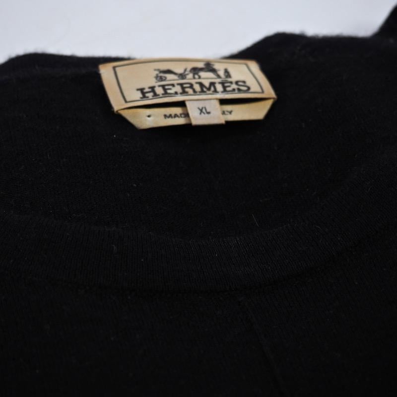Women's Hermes Black Round Neck Fine Cashmere Sweater For Sale