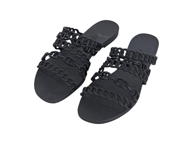 Hermes Black Rubber Chaine d'Ancre Sandals For Sale at 1stDibs | hermes ...