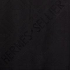 HERMES black SELLIER 90 Wash Scarf silk Noir