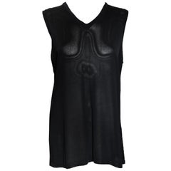 Hermes Black Semi Sheer Sleeveless Top 