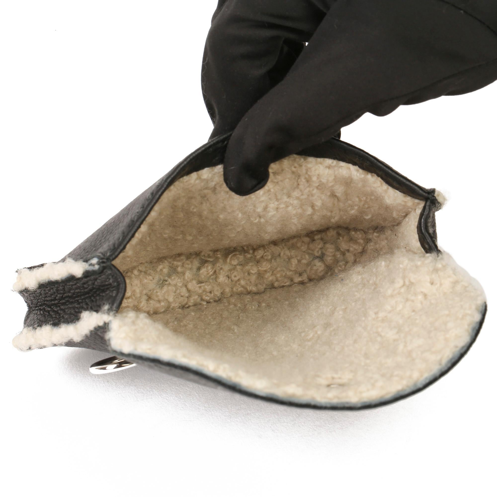 Marsupio con cintura in shearling nero di Hermès in vendita 1